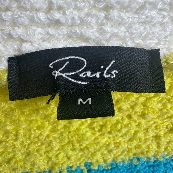 Rails Women Cardigan Medium Cotton Cashmere Oversized Stripe Fuzzy Sweater - Picture 3 of 8